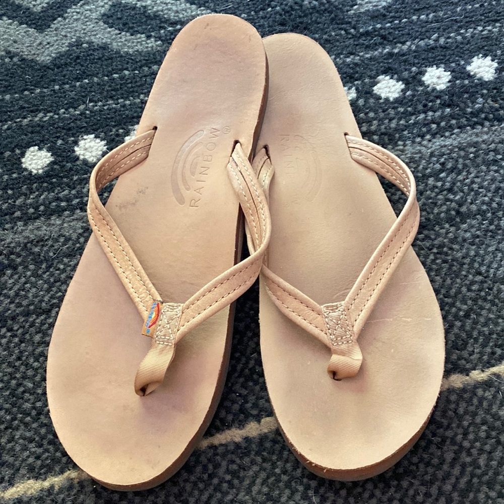 Rainbow flip flops